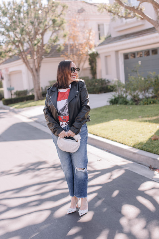 A Leather Jacket, Jeans and Heels