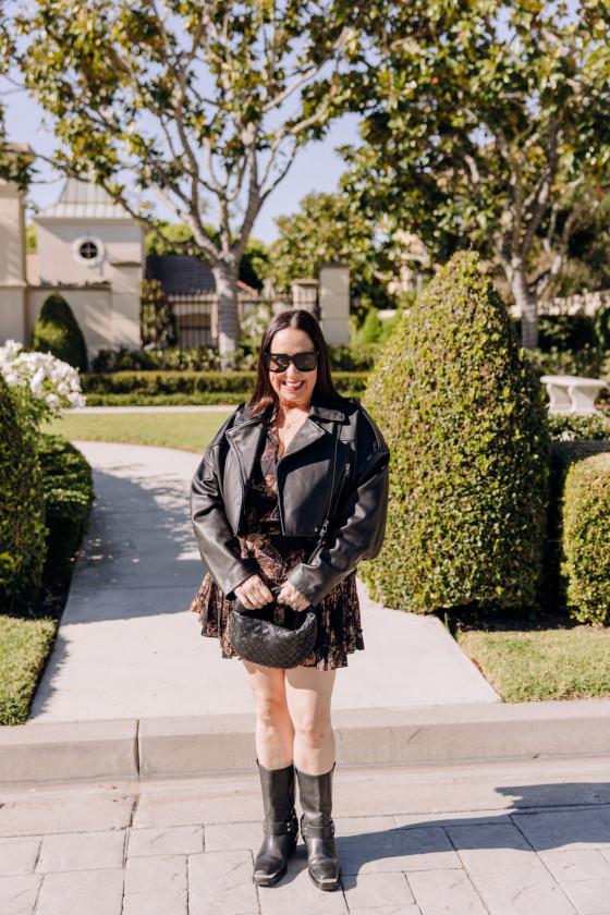 A Floral Dress and A Leather Moto